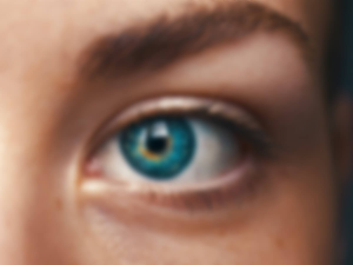 A blurry close up image of an eye