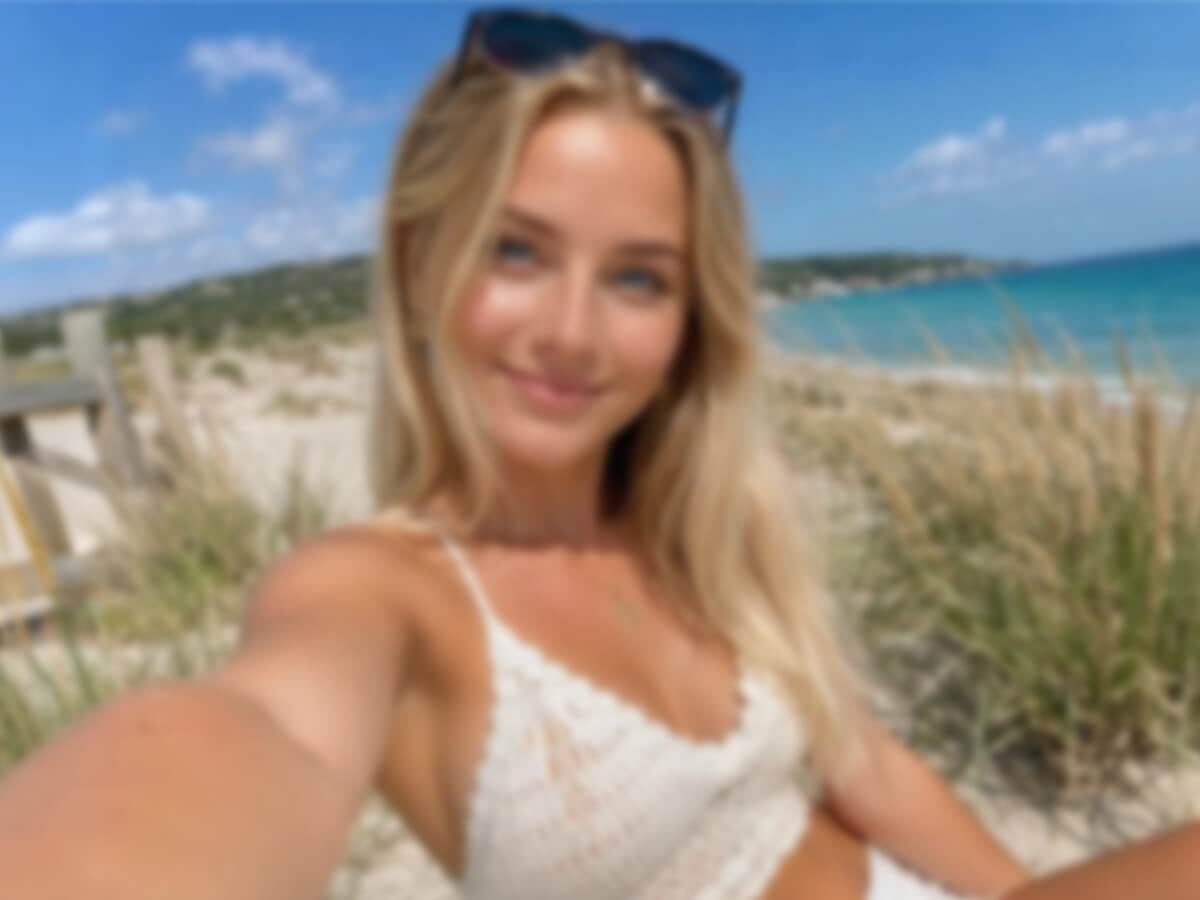 A blurry low quality selfie of a woman