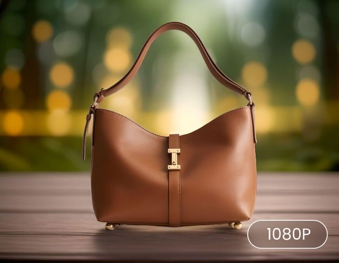 A photo of a brown bag upscaled to 1080p