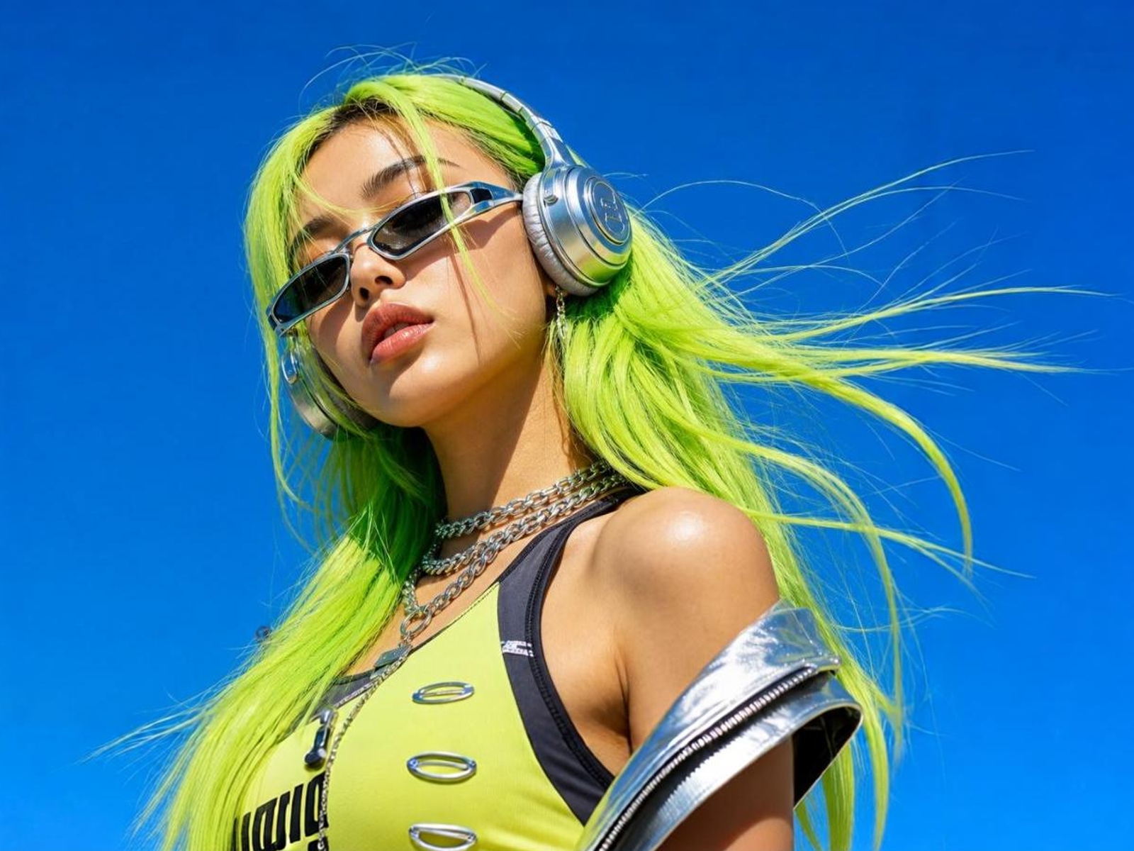 Change the color of the girl hair after
