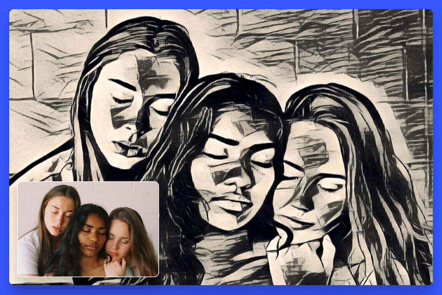 convertir retrato en boceto