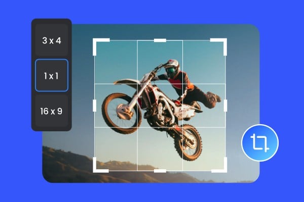 Crop image of riding a motorcycle with Fotor for pc