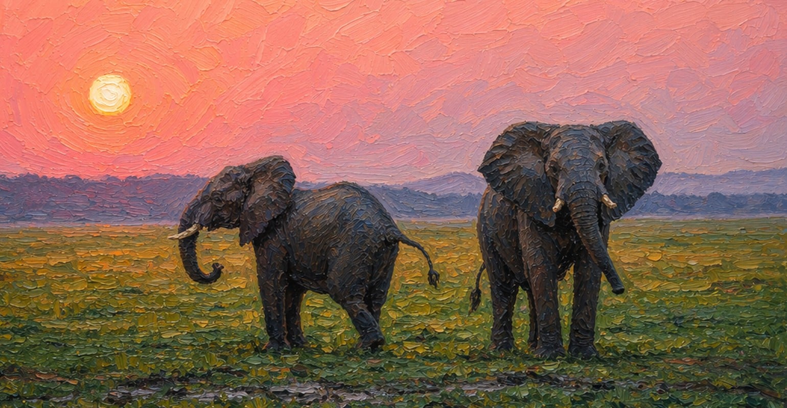 Goart elephant picture after photo to painting pc