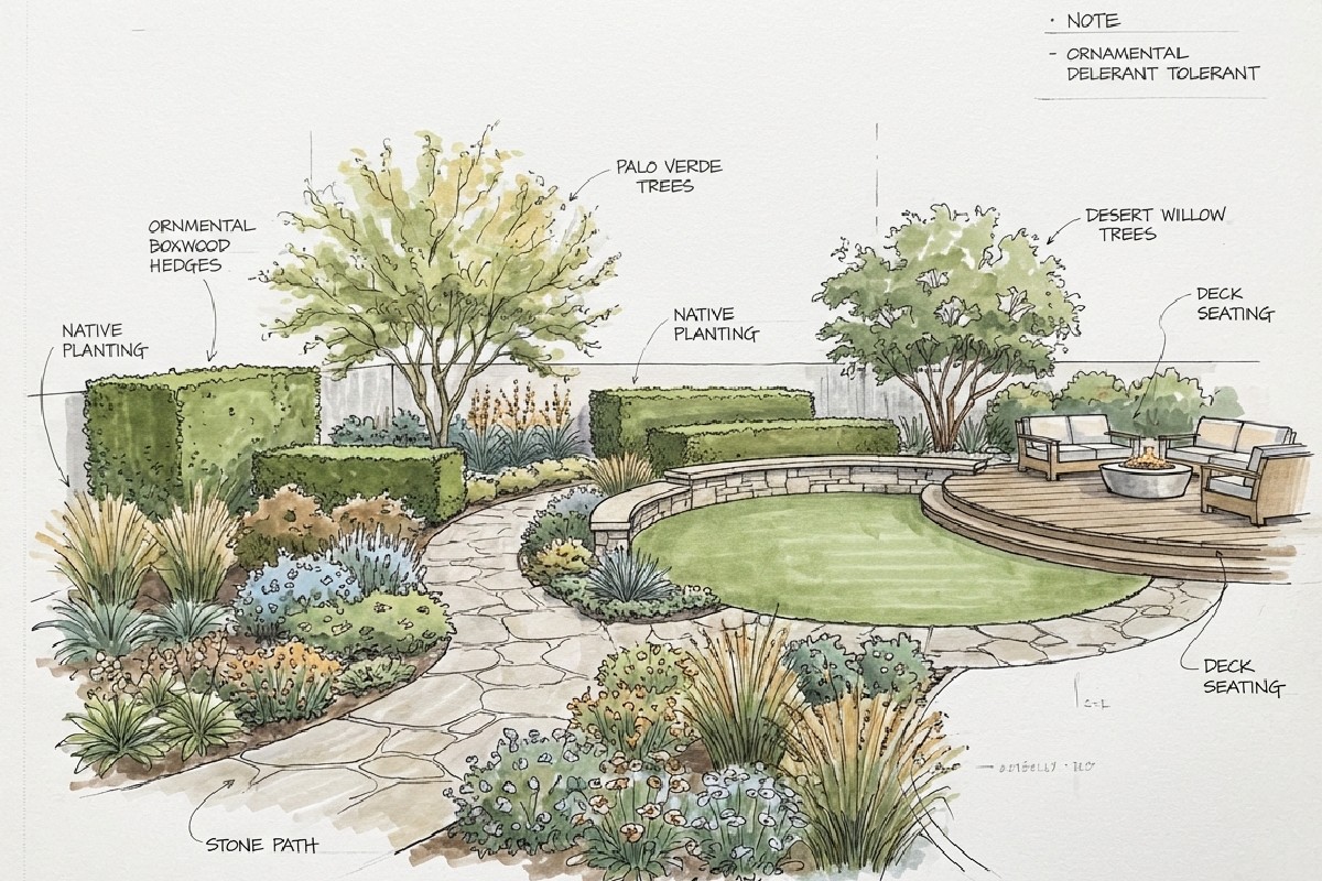 Une carte de jardin originale dessinée à la main