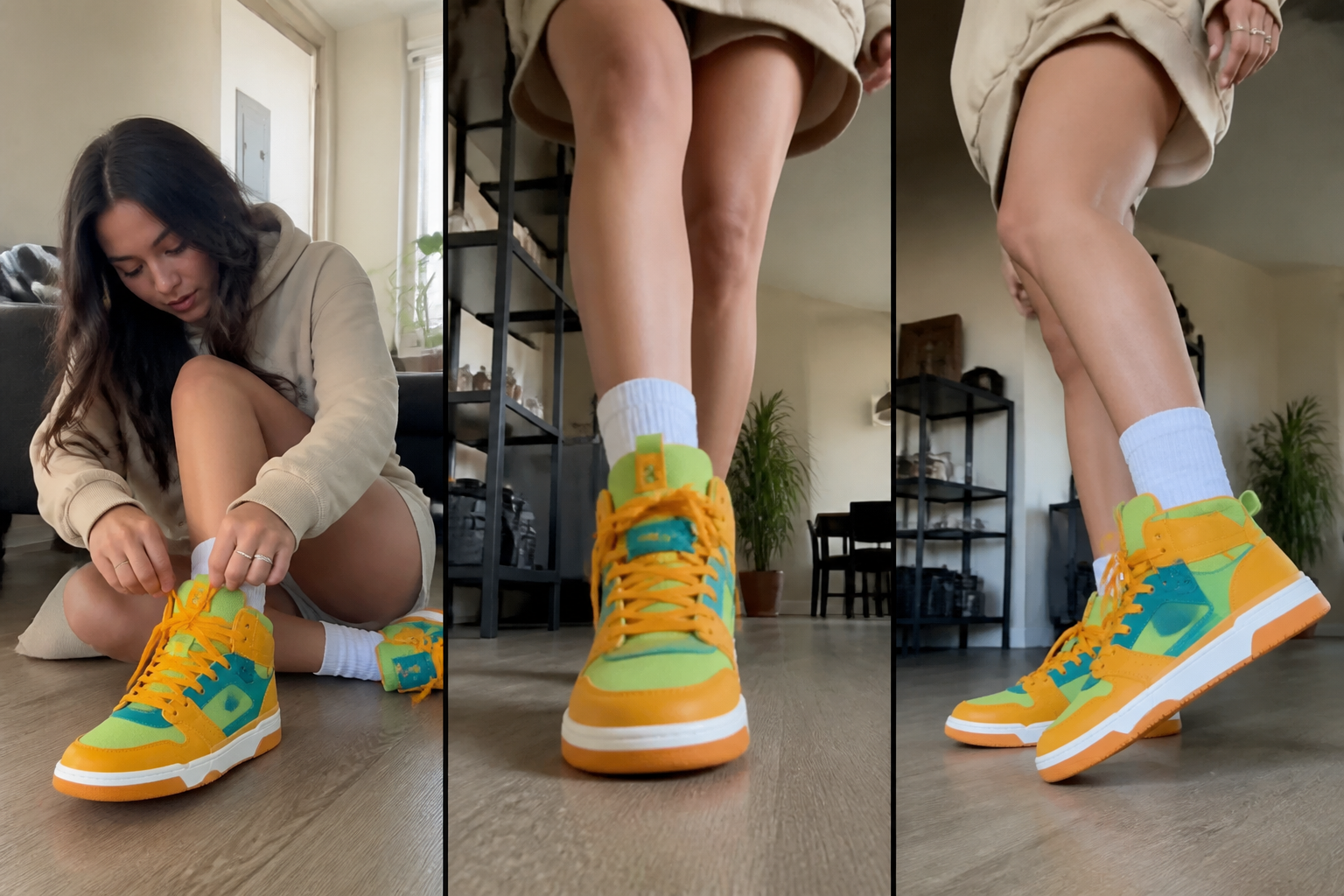 Sneaker shoes in ugc video after picture