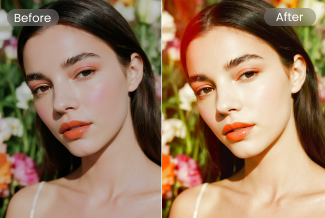 Transforme a imagem da menina com efeito fotográfico